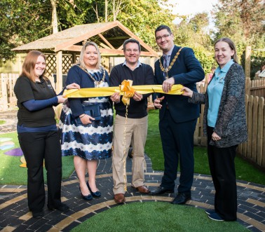 Mayor cuts ribbon on new nursery playground